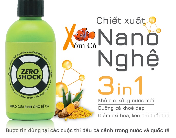 Zero Shock Chống sốc và Giảm Stress Cá Cảnh: Chiết xuất từ Cây Nghệ